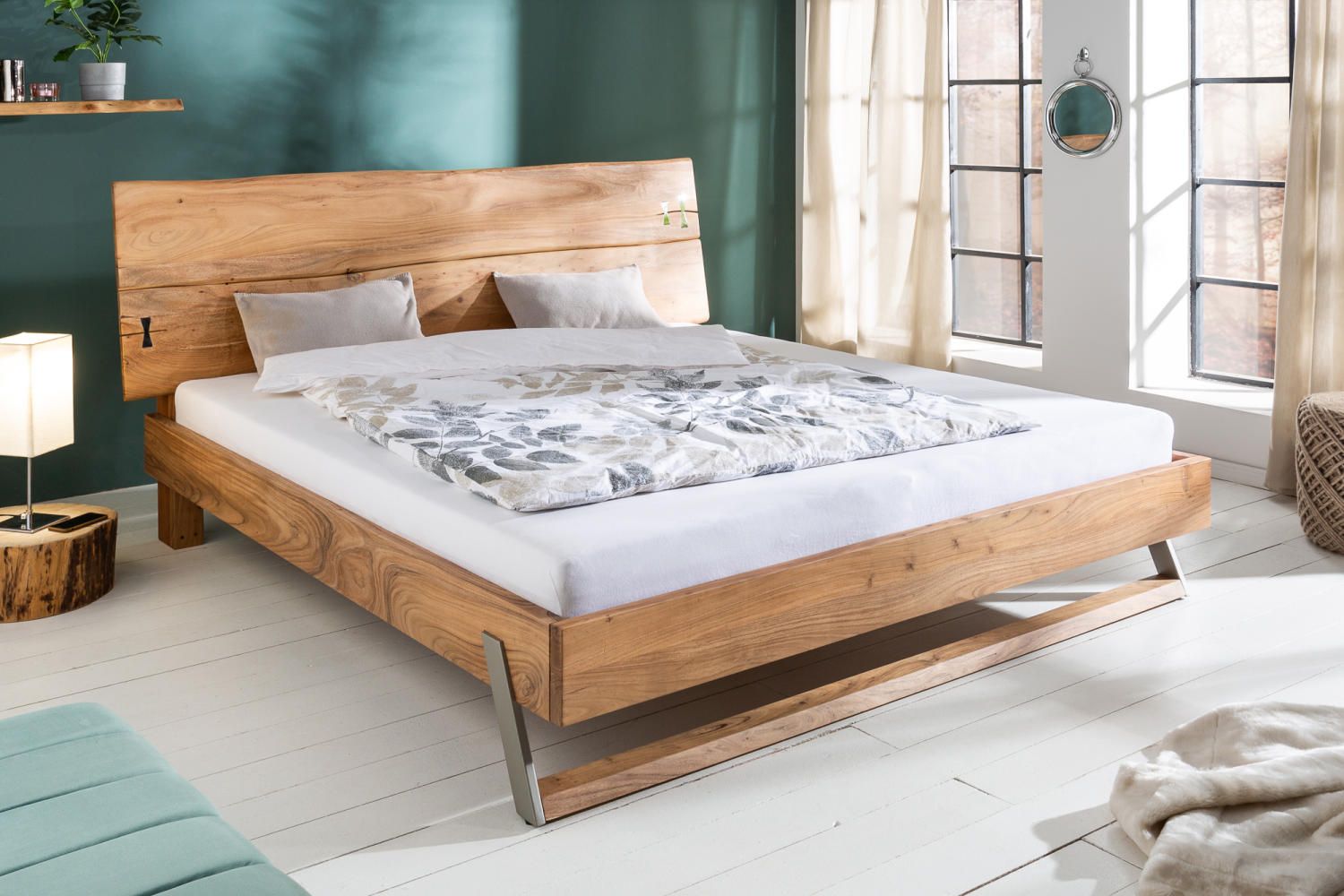 LuxD Designová postel Massive 160 x 200 cm akácie - Estilofina-nabytek.cz