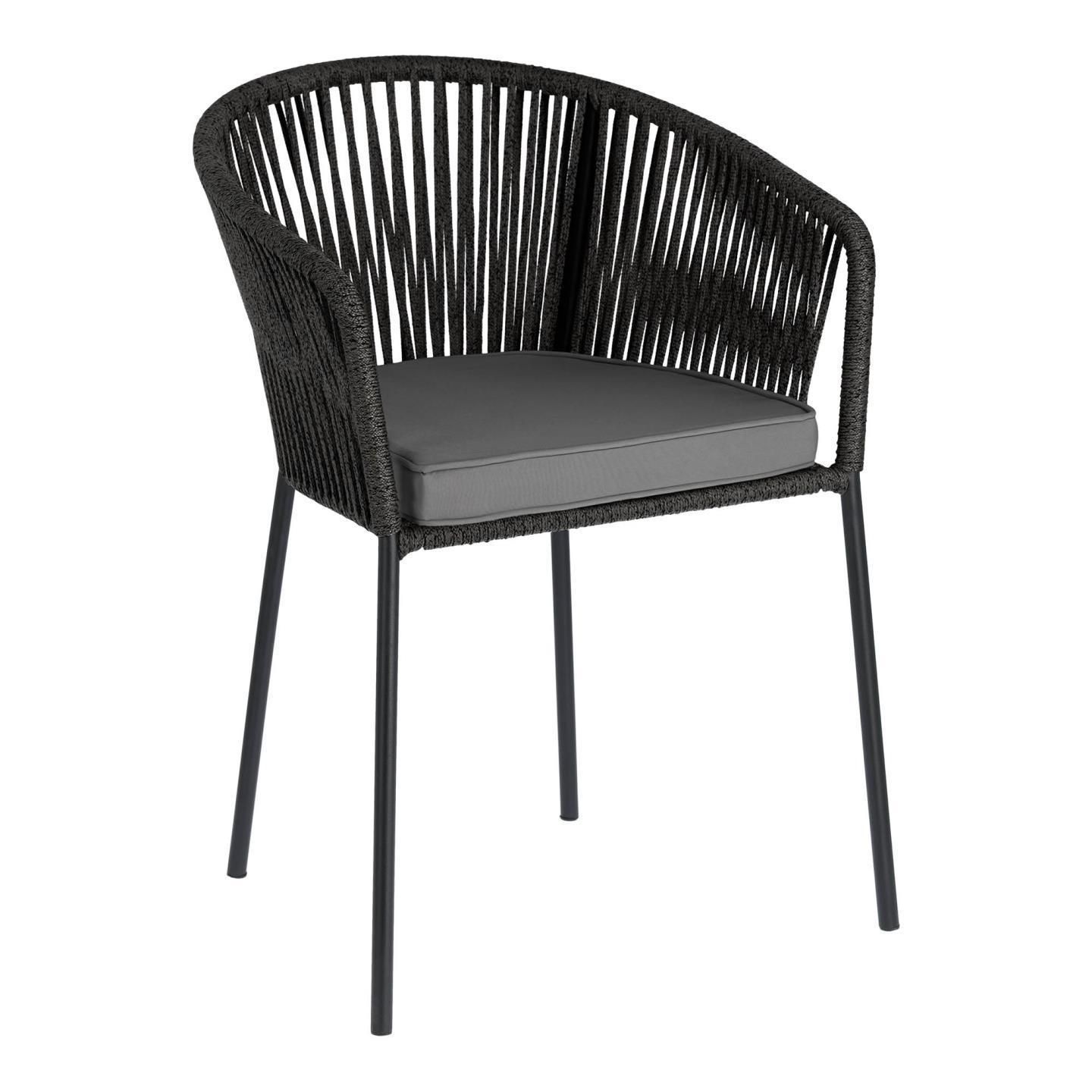 Černá zahradní židle s ocelovou konstrukcí Kave Home Yanet - Bonami.cz