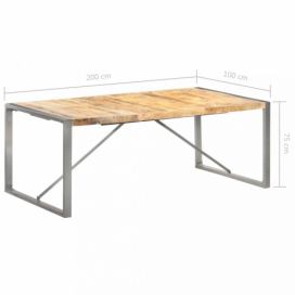 Jídelní stůl hnědá / šedá Dekorhome 200x100x75 cm