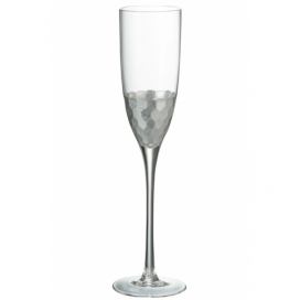 Sklenička na šampaňské Silver - Ø 7*26 cm J-Line by Jolipa