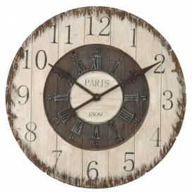 Dřevěné nástěnné hodiny Paris  - Ø 80*5 cm / 1xC Clayre & Eef