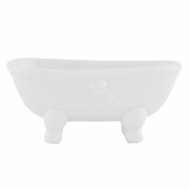 Porcelánová mýdlenka ve tvaru vany s andílkem - 14*7*6 cm Clayre & Eef