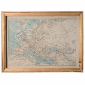 Obraz mapa Evropa - 65*2*50 cm Clayre & Eef LaHome - vintage dekorace
