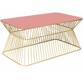 Růžovo zlatý kovový konferenční stolek BOLD MONKEY NO OFFENCE 65 x 38 cm