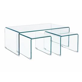 Designovynabytek.cz: Set tří skleněných konferenčních stolků Bizzotto Iride 110 x 60/40 x 50 cm