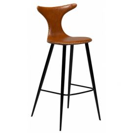 ​​​​​Dan-Form Hnědá koženková barová židle DAN-FORM Dolphin 76 cm