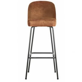 Hoorns Koňakově hnědá koženková barová židle Tergi 79 cm