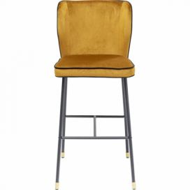 Žlutá čalouněná barová židle Stravanger