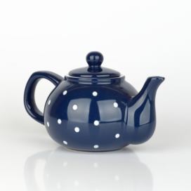 Konvice na čaj puntíkovaná modrá 1l  