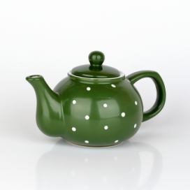Konvice na čaj puntíkovaná zelená 1l