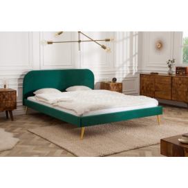 LuxD Manželská postel Lena 160 x 200 cm - zelený samet - Skladem