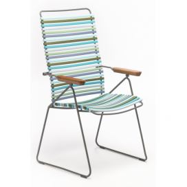Modrozelená plastová polohovací zahradní židle HOUE Click
