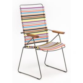 Pestrobarevná plastová polohovací zahradní židle HOUE Click