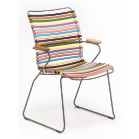Pestrobarevná plastová zahradní židle HOUE Click II. s područkami