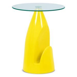 Odkládací stolek, čiré sklo / vysoký lesk žlutý AF-2063 YEL - Favi.cz
