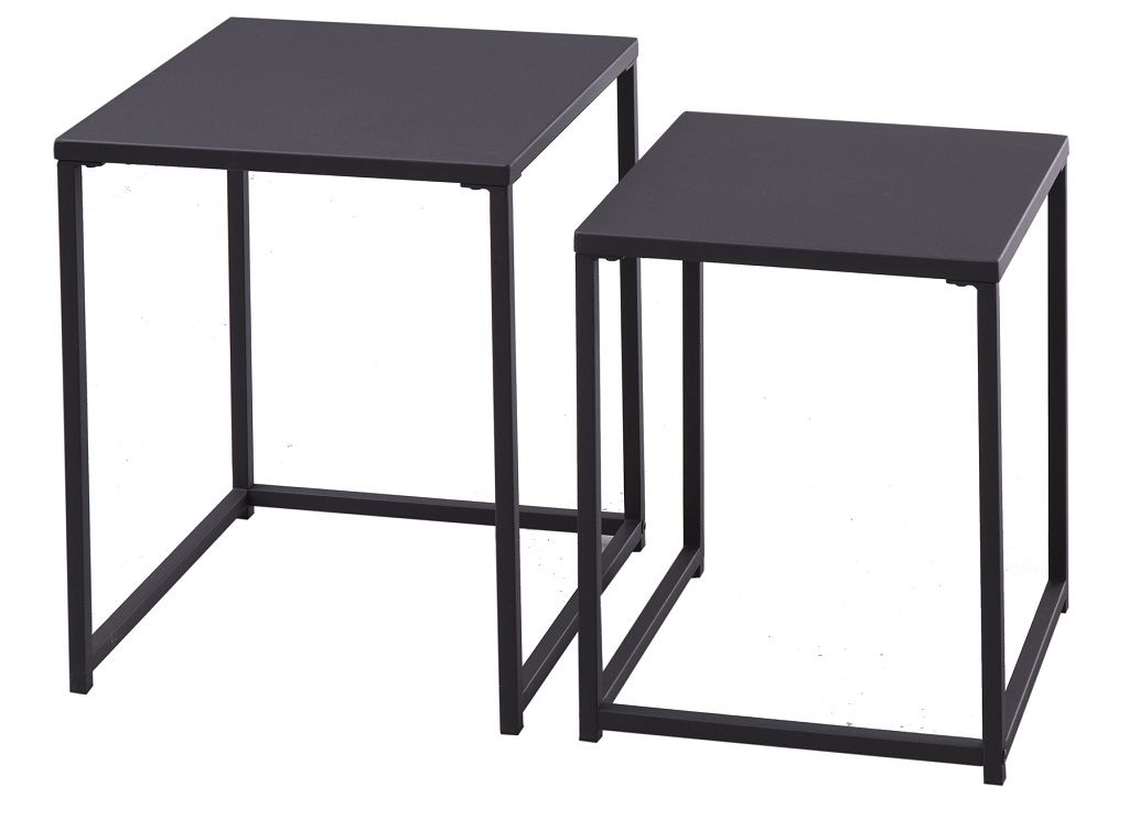 Moebel Living Set dvou černých kovových odkládacích stolků Durma 40/35 x 40/30 cm - Designovynabytek.cz