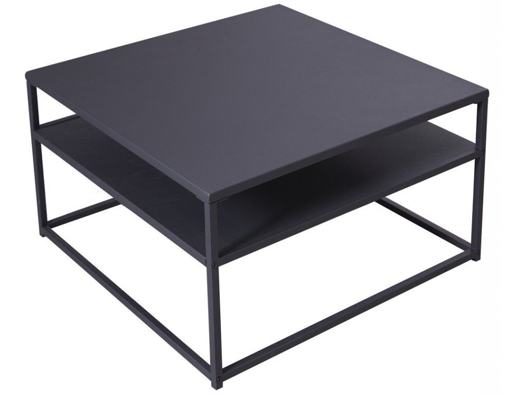 Moebel Living Černý kovový konferenční stolek Durma 70 x 70 cm - Designovynabytek.cz
