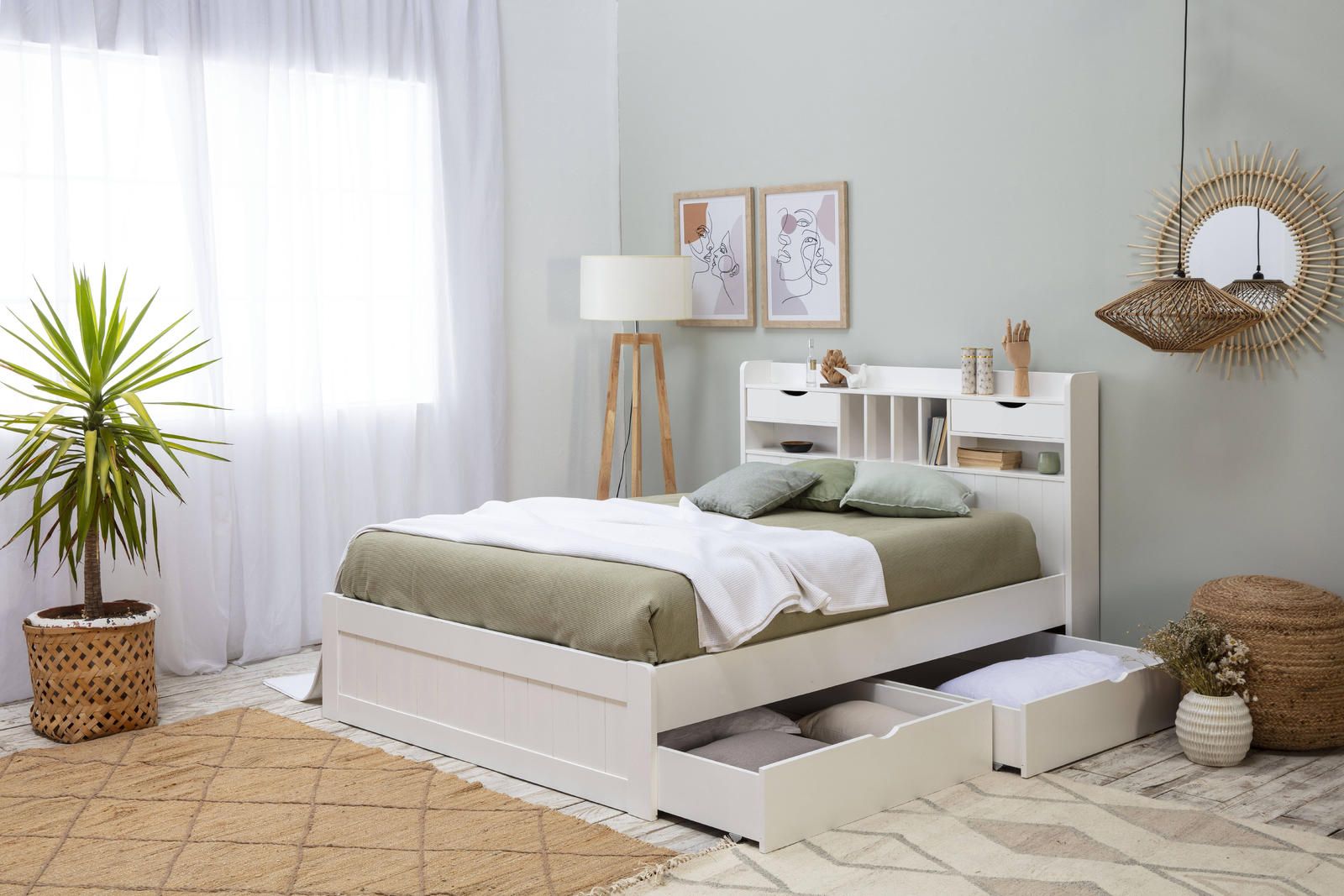 Aldo Studentská postel s úložným prostorem Elina white - Nábytek ALDO
