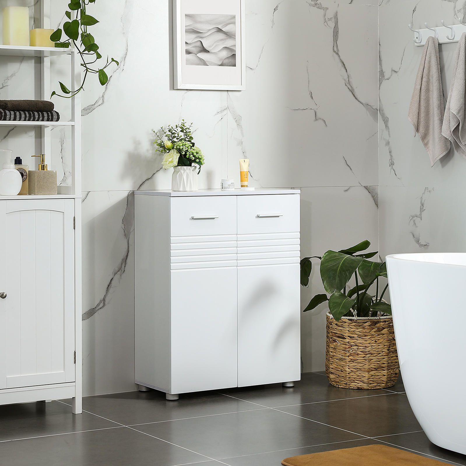 Aldo Koupelnová skříňka v minimalistickém designu BBK-WT - Nábytek ALDO