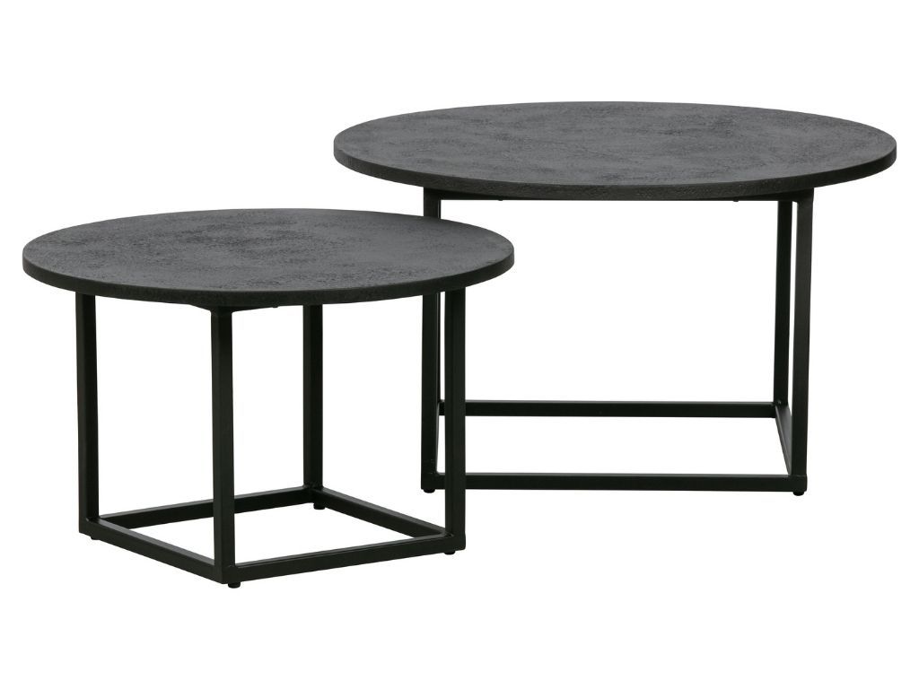 Hoorns Set dvou černých konferenčních stolků Horace 74/60 cm - Designovynabytek.cz