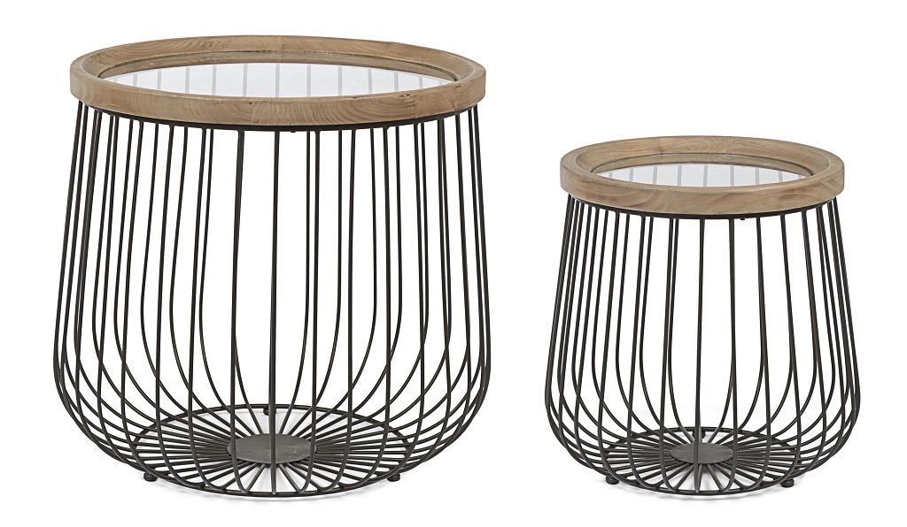 Set dvou kovových konferenčních stolků Bizzotto Shila 42/61 cm - Designovynabytek.cz