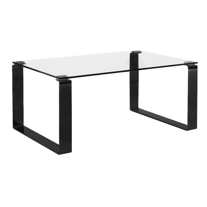 MARBET STYLE Skleněný konferenční stolek MARBET CUBBY s černou podnoží 90x60 cm - Designovynabytek.cz