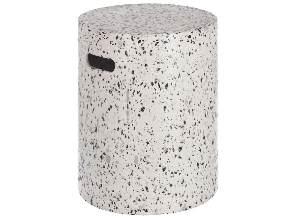 Bílý cementový odkládací stolek Kave Home Jenell 35 cm - Designovynabytek.cz
