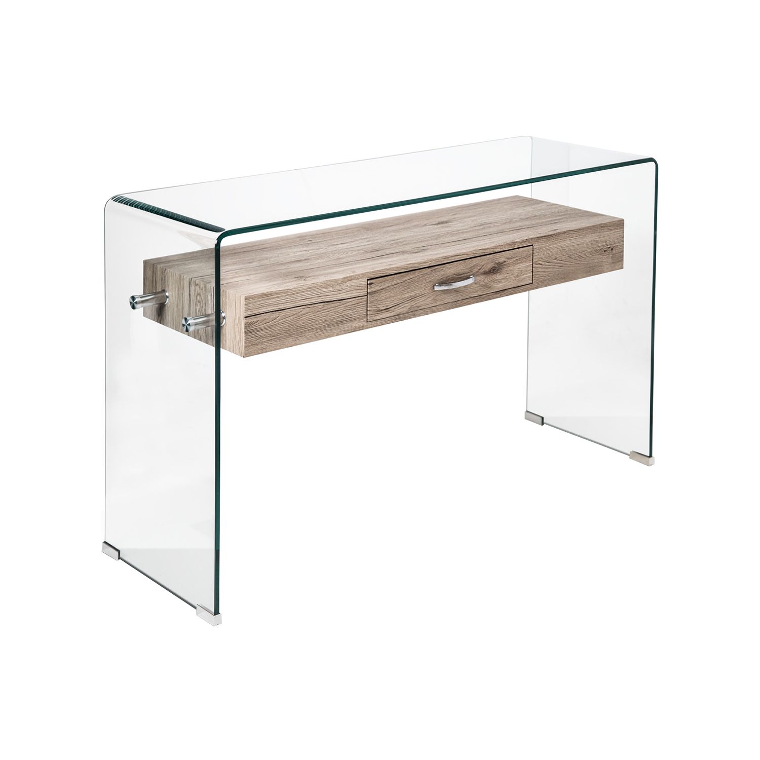 Odkládací stolek 1 zásuvka sklo/MDF - IDEA nábytek