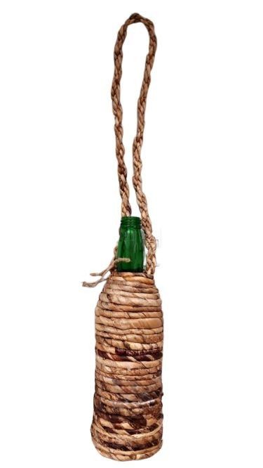 Skleněná zelená láhev na zavěšení - Ø 8*29 cm Ostatní - LaHome - vintage dekorace