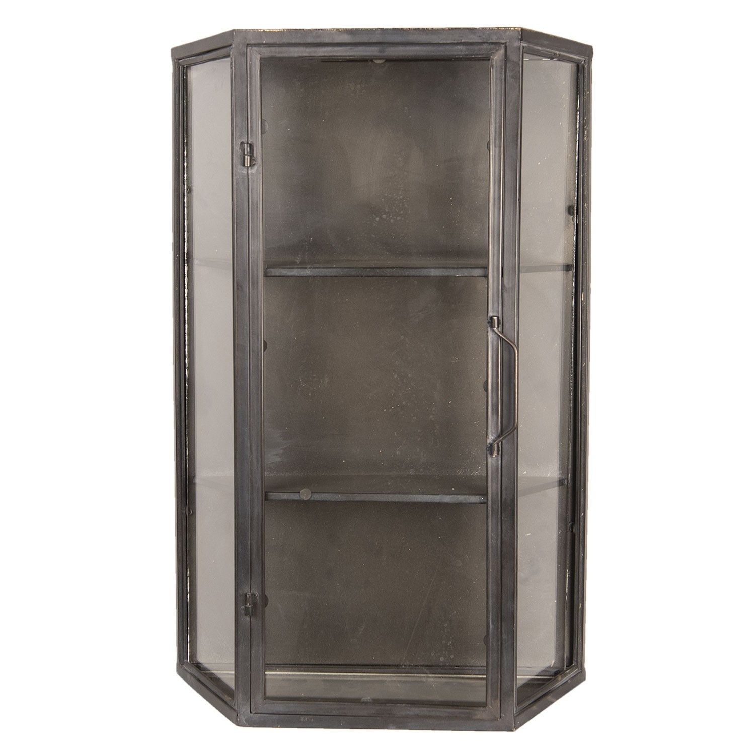 Nástěnná kovová černá skříň / vitrína - 49*19*75 cm Clayre & Eef - LaHome - vintage dekorace