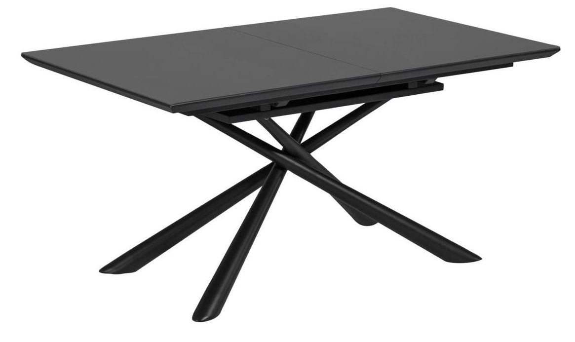 Černý skleněný rozkládací jídelní stůl Kave Home Theone 160-210 x 90 cm - Designovynabytek.cz