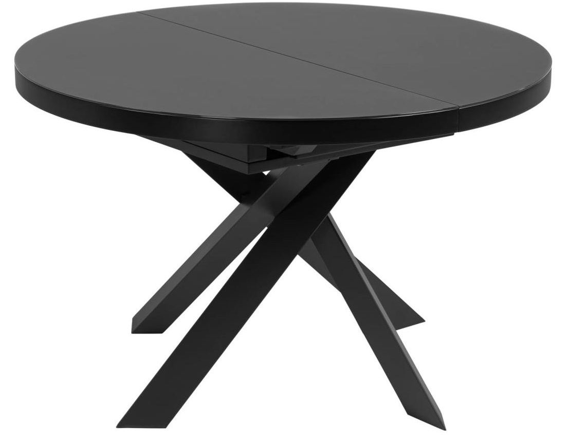 Černý skleněný rozkládací jídelní stůl Kave Home Vashti 120 - 160 cm - Designovynabytek.cz