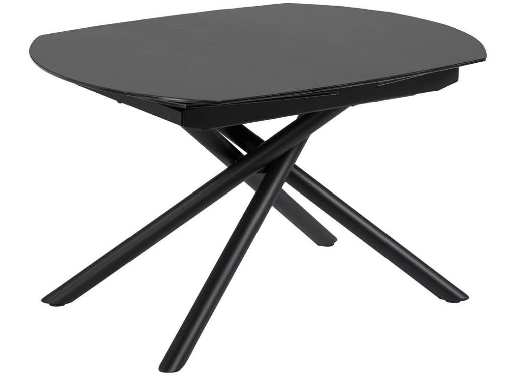 Černý skleněný rozkládací jídelní stůl Kave Home Yodalia 130/190 x 100 cm - Designovynabytek.cz
