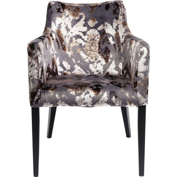 Hnědá čalouněná židle s područkami Black Mode Sublime - KARE