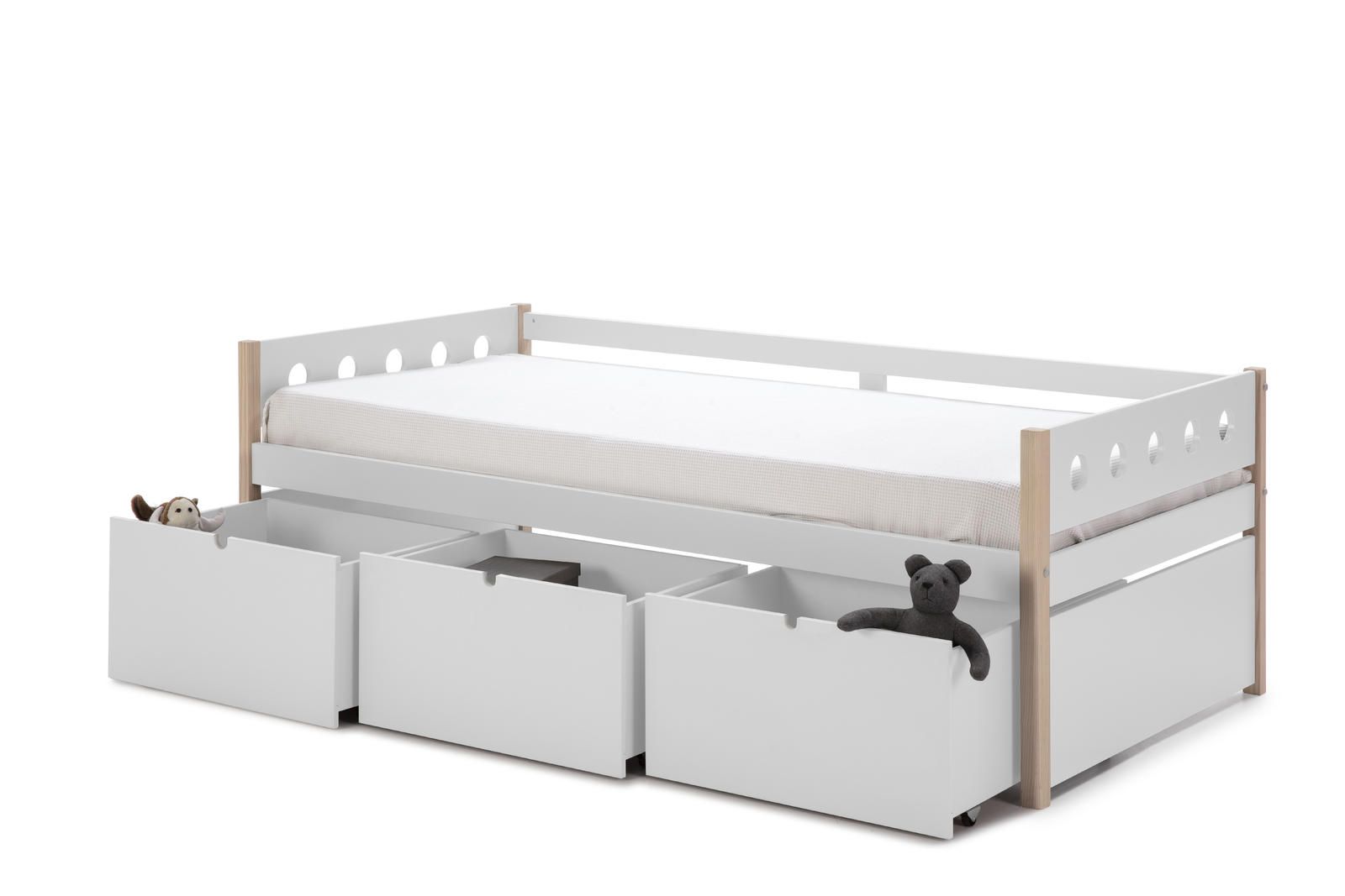 Aldo Designová dětská postel s velkými šuplíky Compte, white - Nábytek ALDO