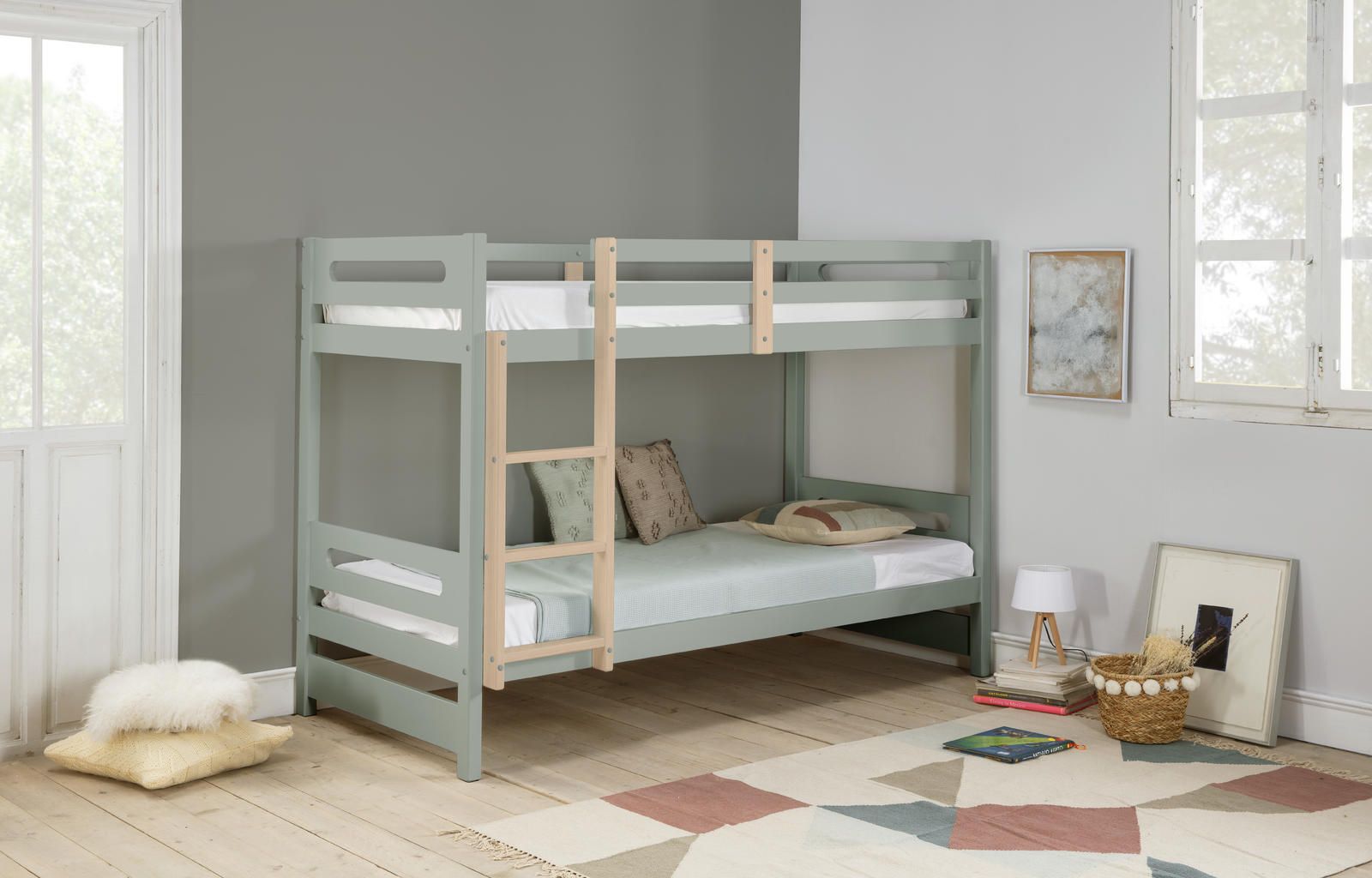 Aldo Dětská patrová postel ve skandinávském designu Sami light green - Nábytek ALDO
