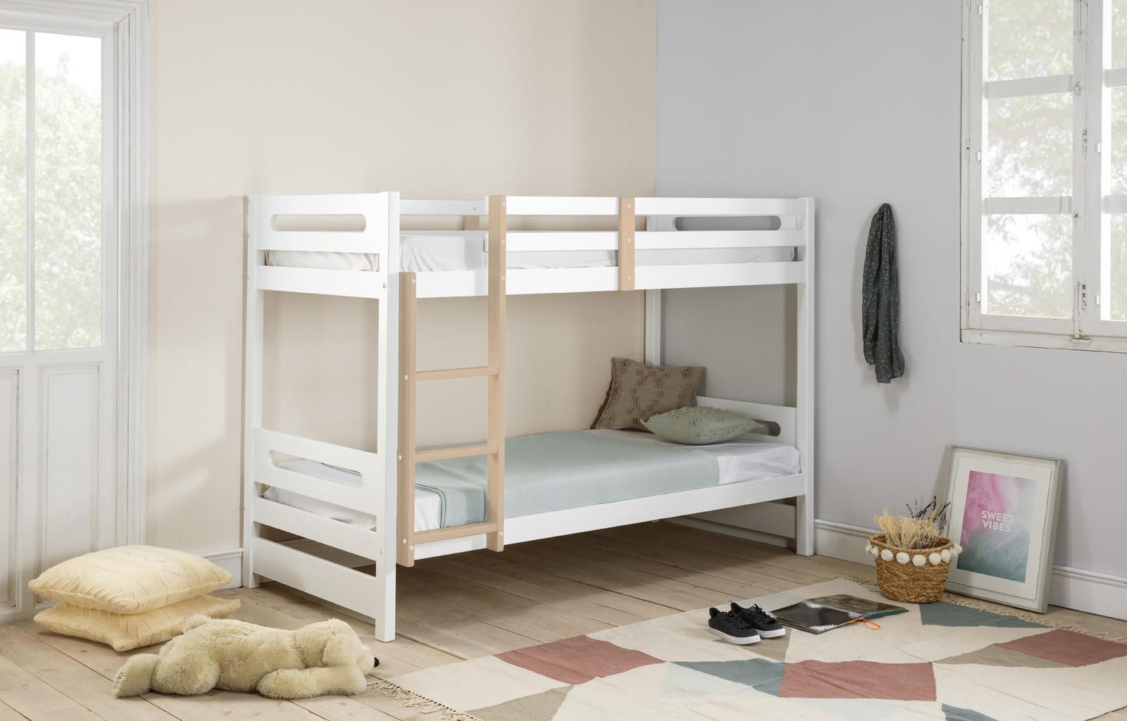 Aldo Dětská patrová postel ve skandinávském designu Sami white - Nábytek ALDO