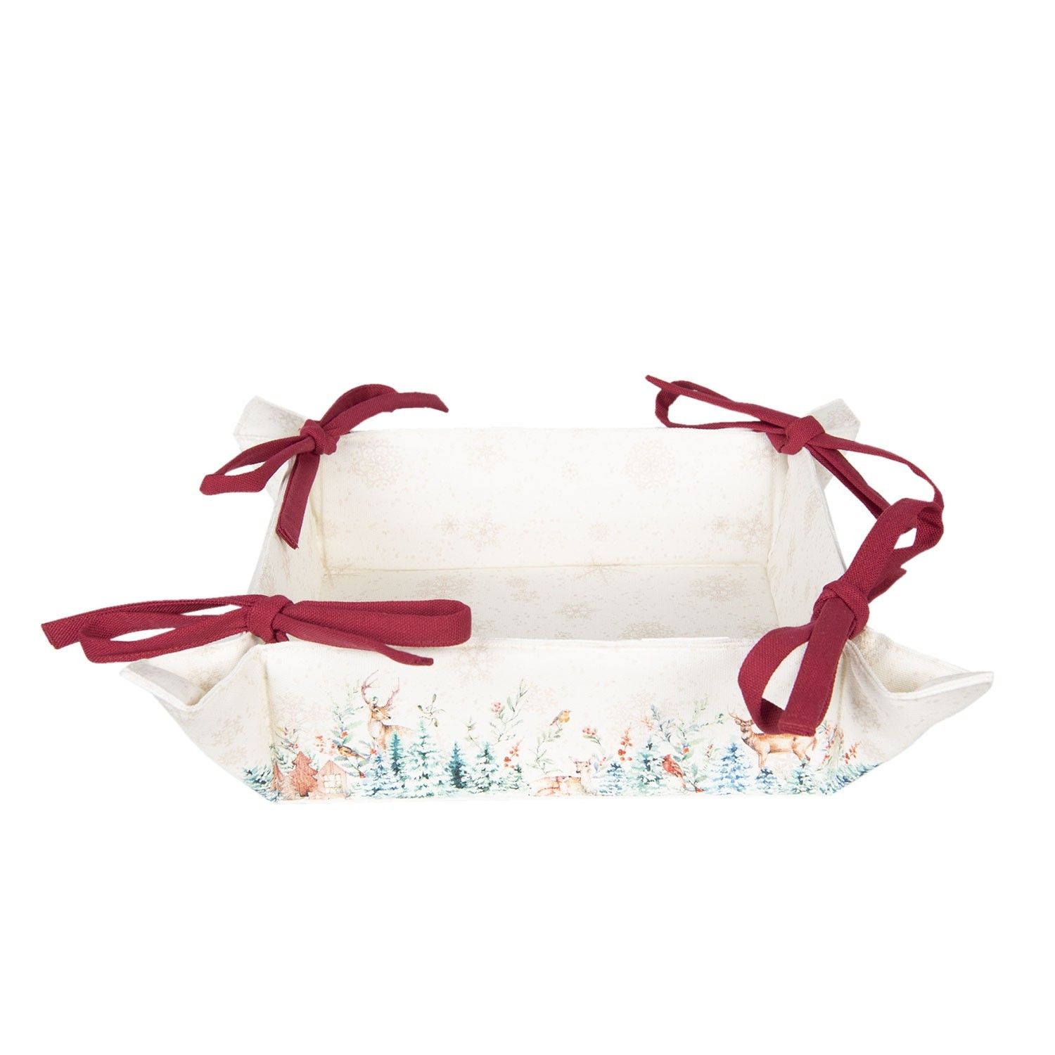 Textilní košíček na pečivo Dearly Christmas - 35*35*8 cm Clayre & Eef - LaHome - vintage dekorace