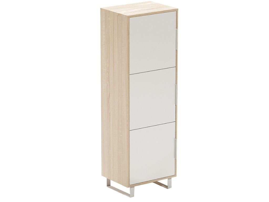 ARBYD Matně bílá dubová kancelářská skříň Thor 158,2 cm x 52 cm - Designovynabytek.cz
