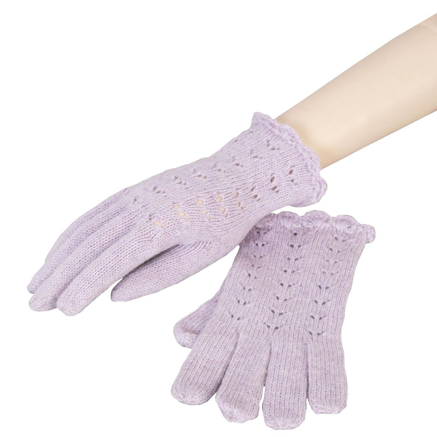 Fialkové pletené rukavice - 8*20 cm Clayre & Eef - LaHome - vintage dekorace