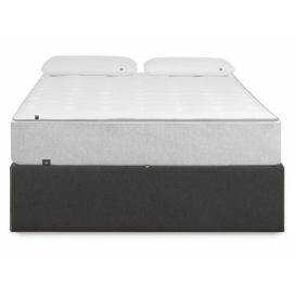 Tmavě šedá látková postel Kave Home Matters 180 x 200 cm