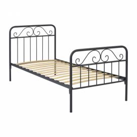 Kovová postel LEON 90x200 šedá