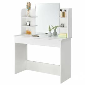 MODERNHOME Toaletní stolek se zrcadlem Poly bílý