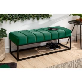 LuxD Designová lavice Halle 110 cm samet - smaragdově zelená - Skladem