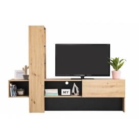 Moderní televizní stolek Timothea - dub artisan/černá