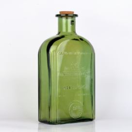 Skleněná láhev s korkovým uzávěrem olivově zelená 4,6l
