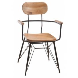 Kovová židle se dřevem BISTRO - 58* 58 * 90cm J-Line by Jolipa