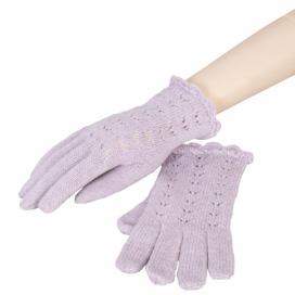 Fialkové pletené rukavice - 8*20 cm Clayre & Eef