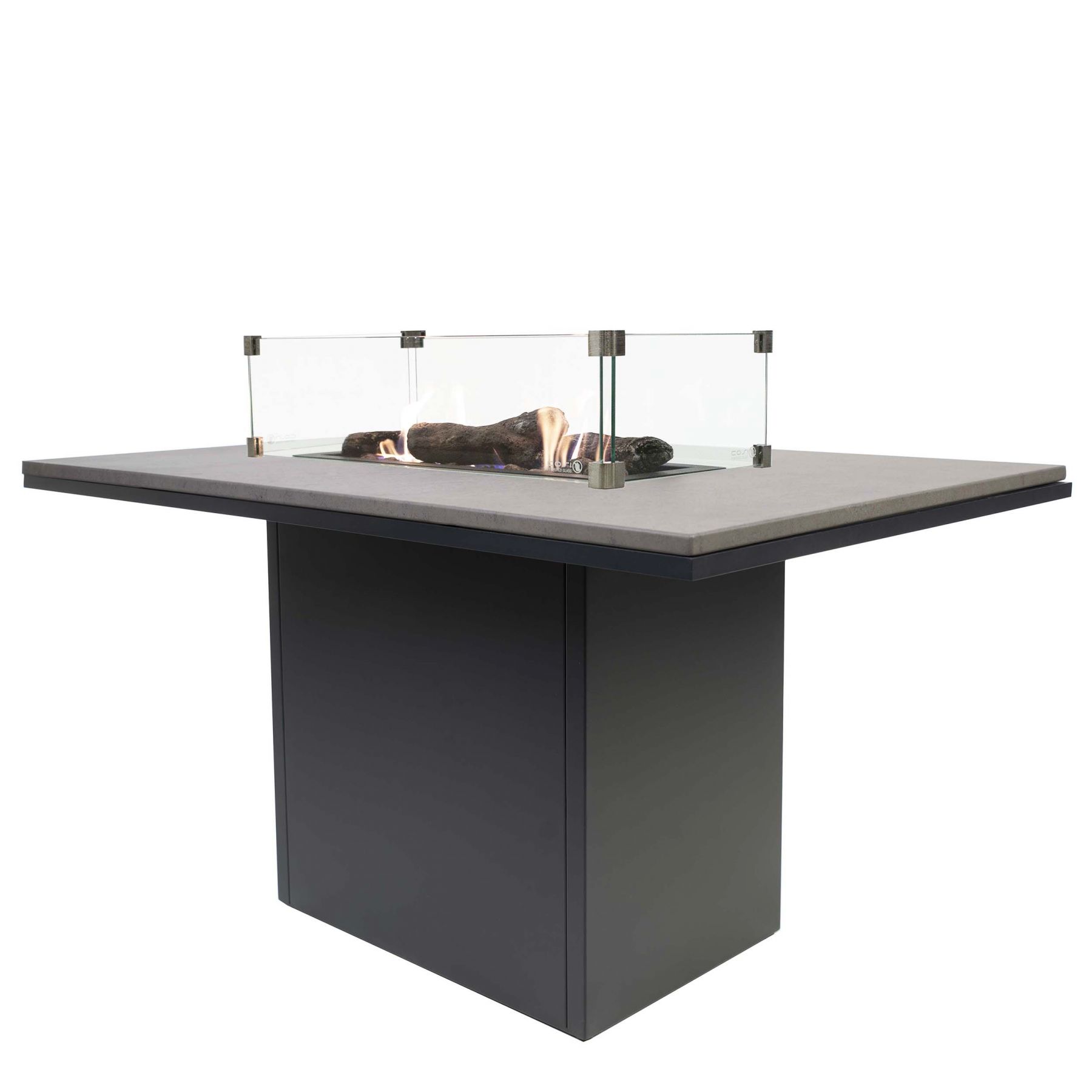 Krbový plynový stůl Cosiloft 120 vysoký jídelní stůl černý rám / deska šedá (neobsahuje sklo) COSI - Domio.cz