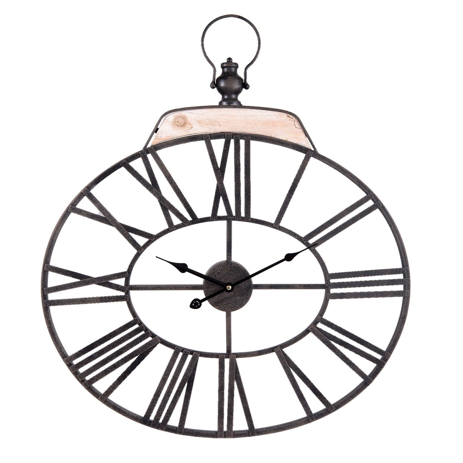 Kovoé oválné hodiny - 60*3*69 cm Clayre & Eef - LaHome - vintage dekorace